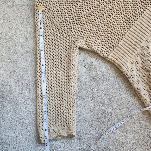 Y2K Vintage 2000s Babydoll Crochet Knit Top Sweater Empire Waist Size Large - Picture 10 of 11